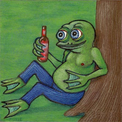 Original Frog Drawing by Matt Furie